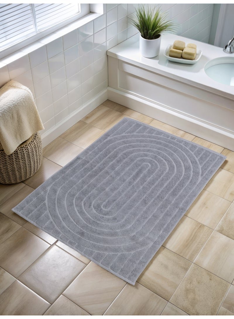 Rainbow BathMat by Teko Tex, Size 50×80 cm, Grey Color, Made of 100% Cotton